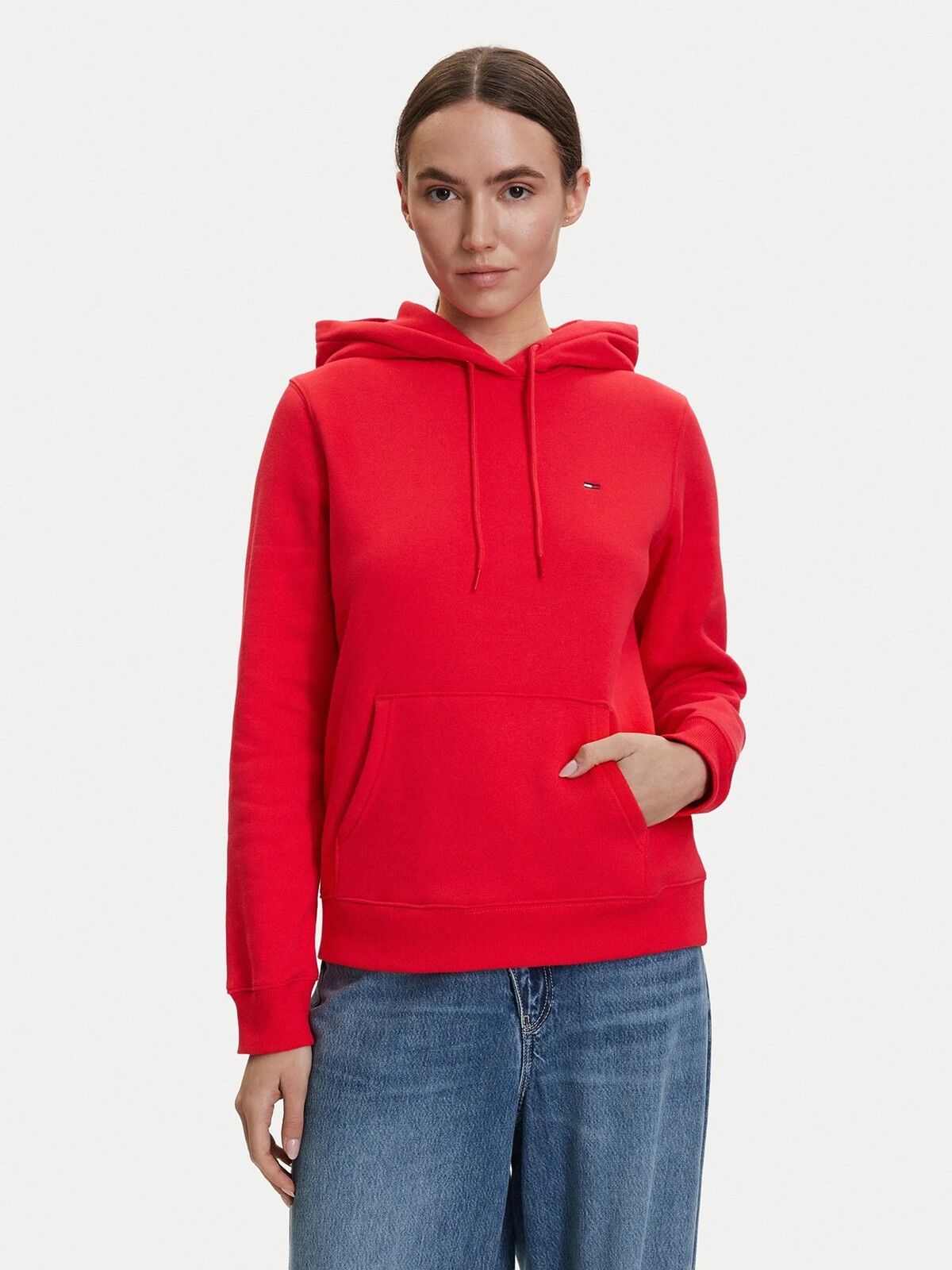 Tommy Jeans dámská červená mikina DW0DW19958XK3 S