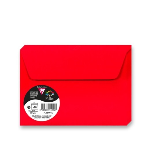 Clairefontaine Barevná obálka C6 samolepicí - korálová - 1 ks - 1330/1055996