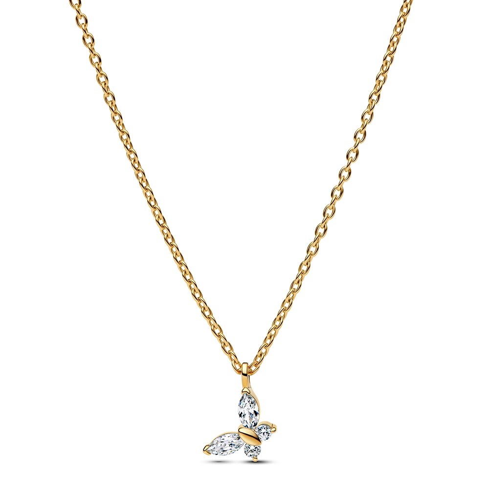 Pandora Něžný pozlacený náhrdelník s motýlkem Timeless 364267C01-45