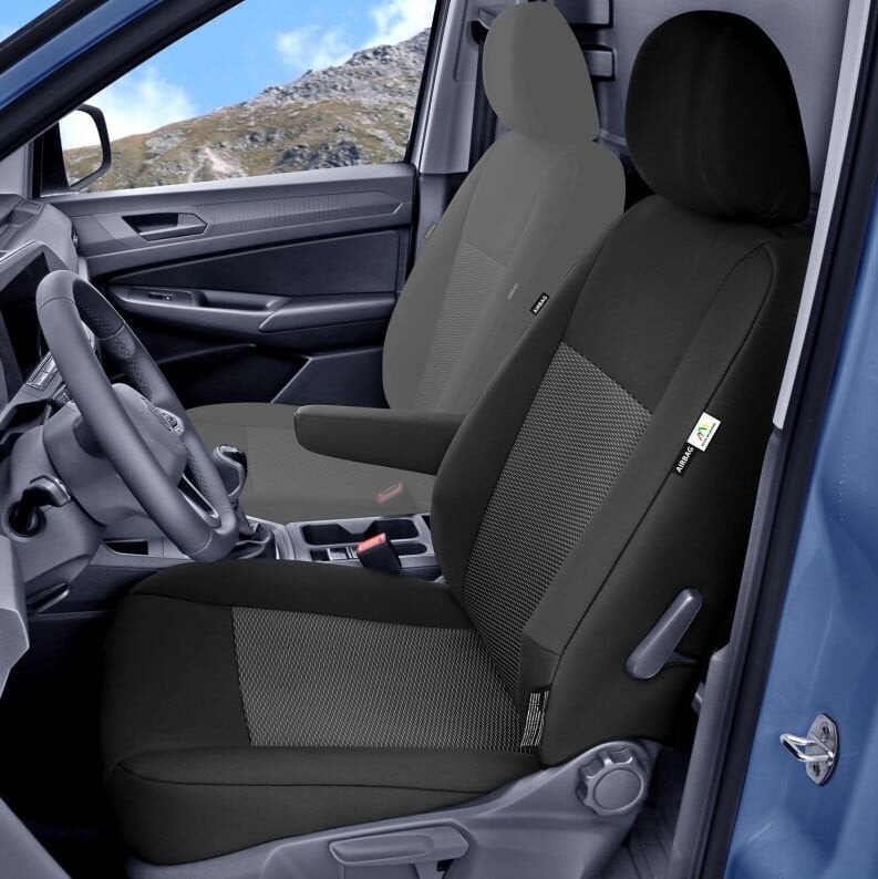 Přesné autopotahy VW Caddy 2021- (řidič, s loketní opěrkou)