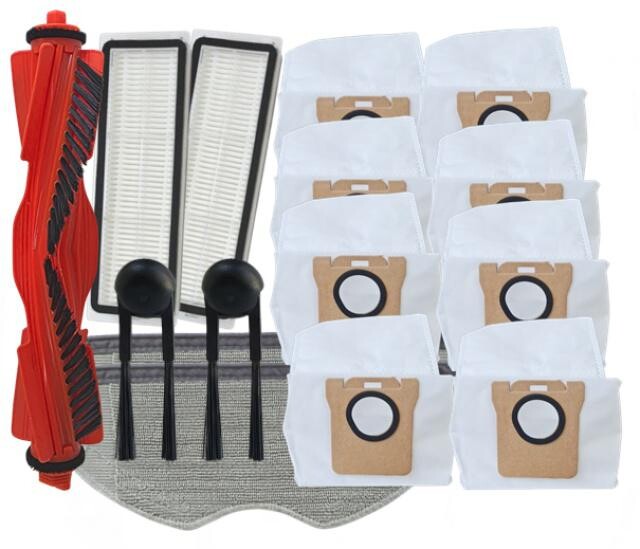 HEPA filtry a kartáče pro XIAOMI Robot Vacuum H40, mopy, sáčky, 15ks sada