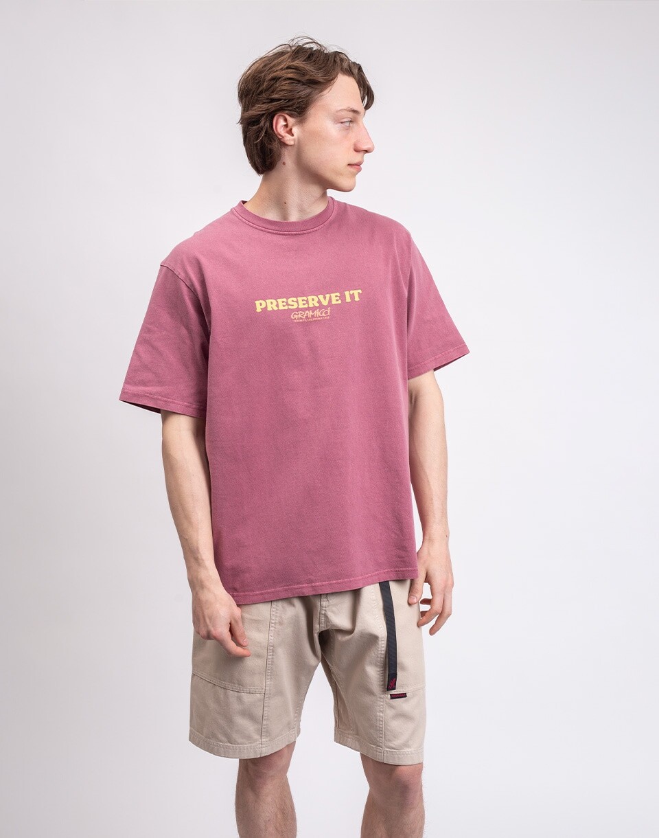 Gramicci Footprints Tee Pigment Dyed RED PIGMENT M