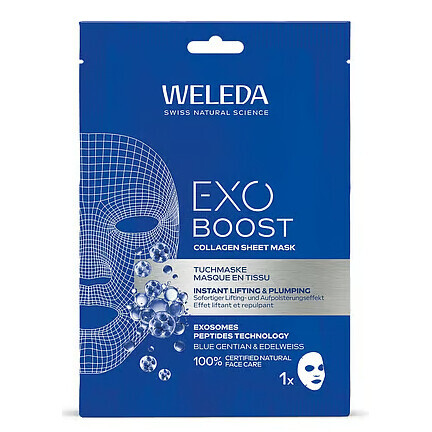 WELEDA Exo Boost Kolagenová maska Modrý hořec a protěž alpská 1ks