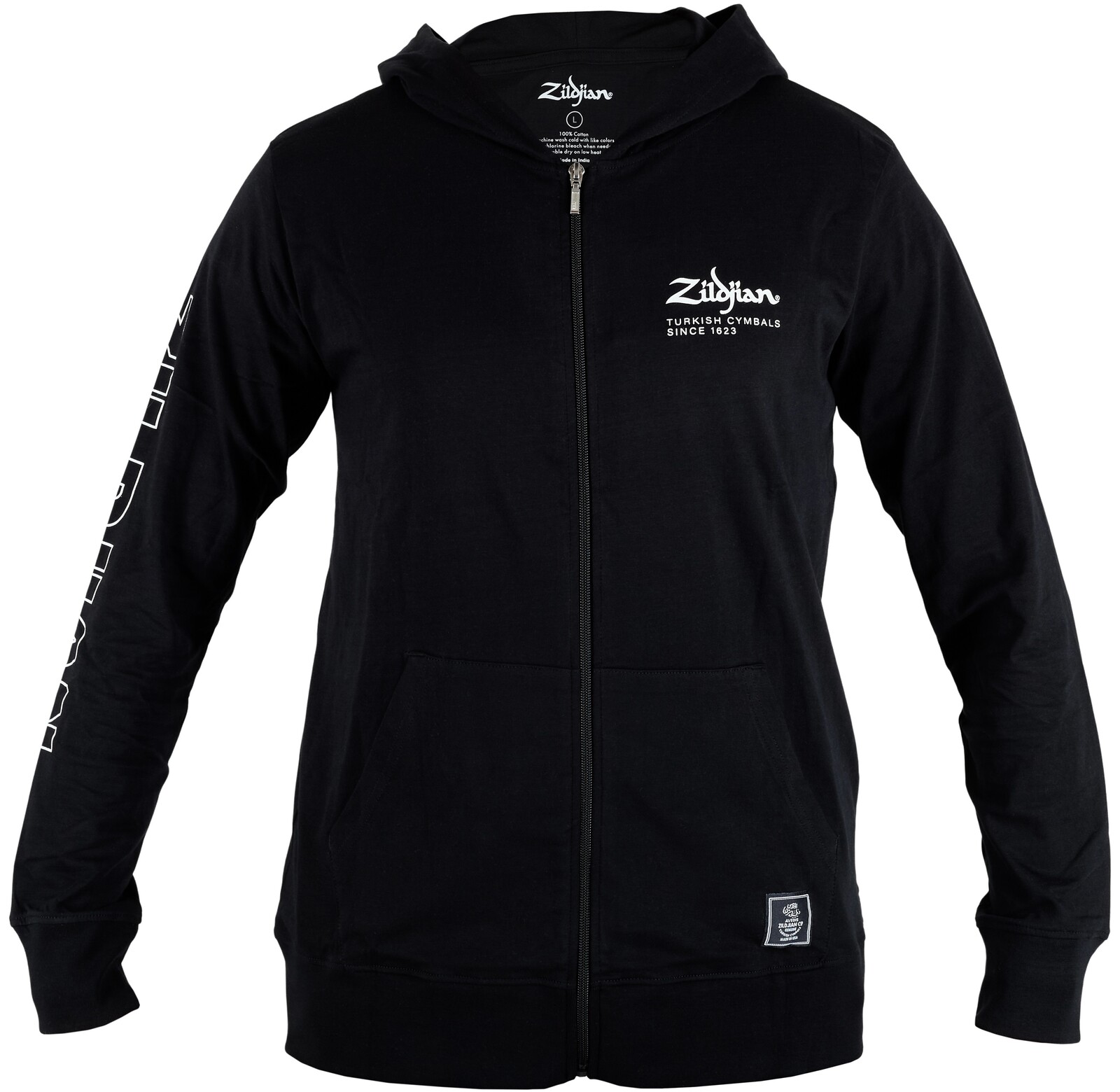 Zildjian Lightweight Zip Hoodie, Black – Large