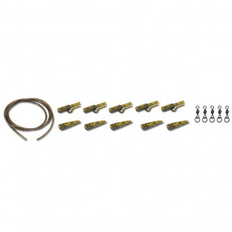 Anaconda sada klipů Safety Lead Clip 360° Flex Ring Swivel Kit Jungle zelená 5 setů-2480101