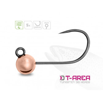 Wolframový jig Delphin T-AREA BL/5ks-měděný/4,6mm/0,9g/6