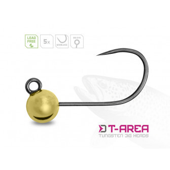 Wolframový jig Delphin T-AREA BL/5ks-zlatý/4,6mm/0,9g/6