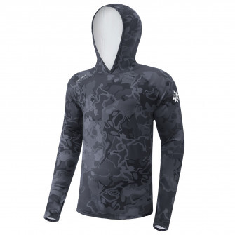 Giants fishing Funkční tričko s dlouhým rukávem UV50+Hoodie Camo Grey|vel.2XL