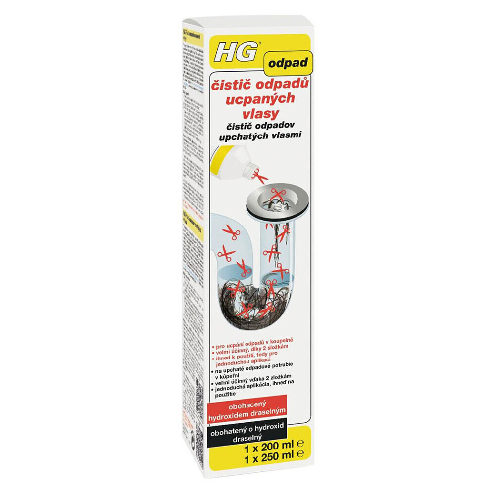 HG Čistič odpadů ucpaných vlasy 450 ml, poškozený obal