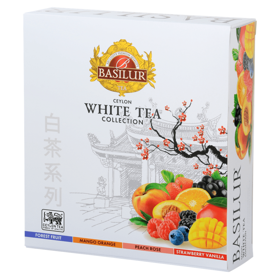 BASILUR White tea assorted přebal 40 gastro sáčků, poškozený obal