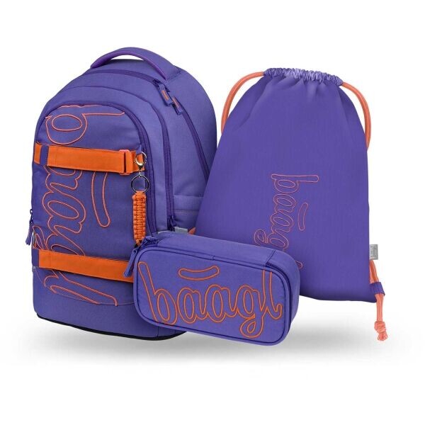 BAAGL 3 SET SKATE MAX ORANGE Školní set, fialová, velikost