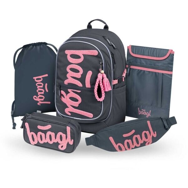 BAAGL 5 SET CORE LOGO Školní set, tmavě šedá, velikost