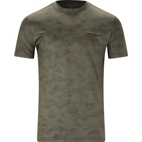 ENDURANCE GENEN M SS TEE Pánské běžecké tričko, khaki, velikost