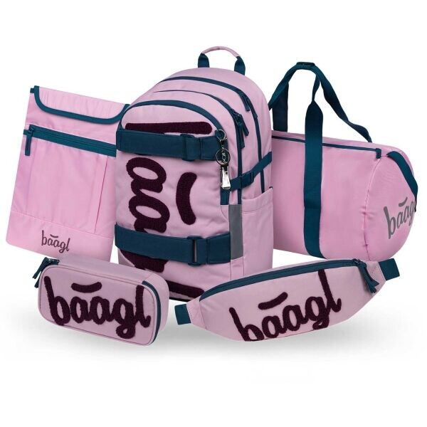 BAAGL 5 SET SKATE ROSE Školní set, růžová, velikost