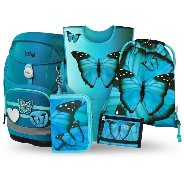 BAAGL 5 SET AIRY PLUS BUTTERFLY Školní set, tyrkysová, velikost