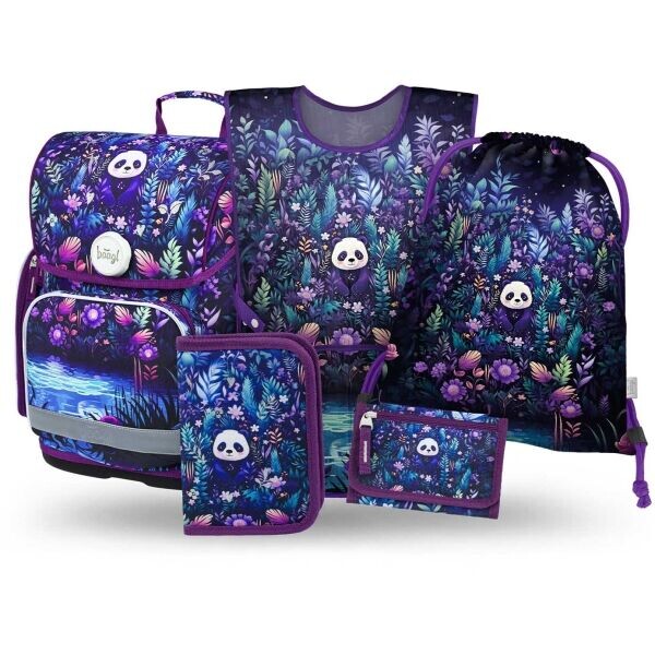 BAAGL 5 SET ERGO JUNGLE PANDA Školní set, fialová, velikost