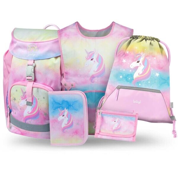BAAGL 5 SET AIRY RAINBOW UNICORN Školní set, růžová, velikost