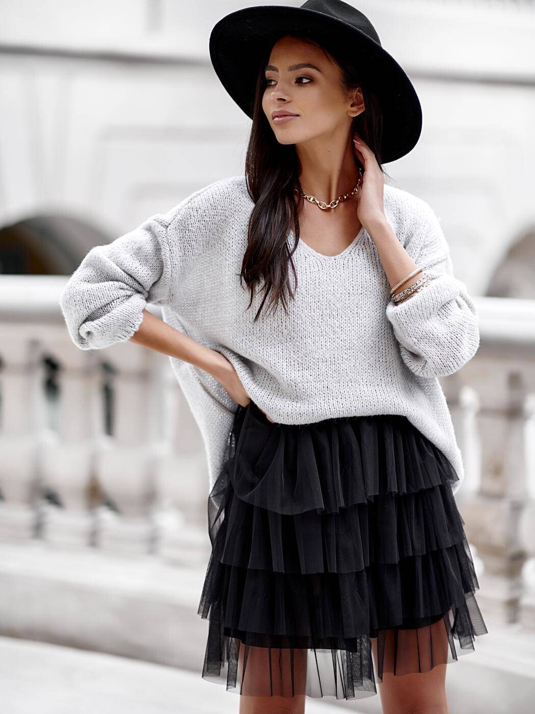 Skirt black Och Bella cjok0295. R21