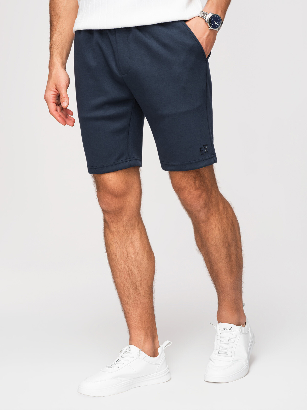 Ombre Pánské regular fit šortky - tmavě modré