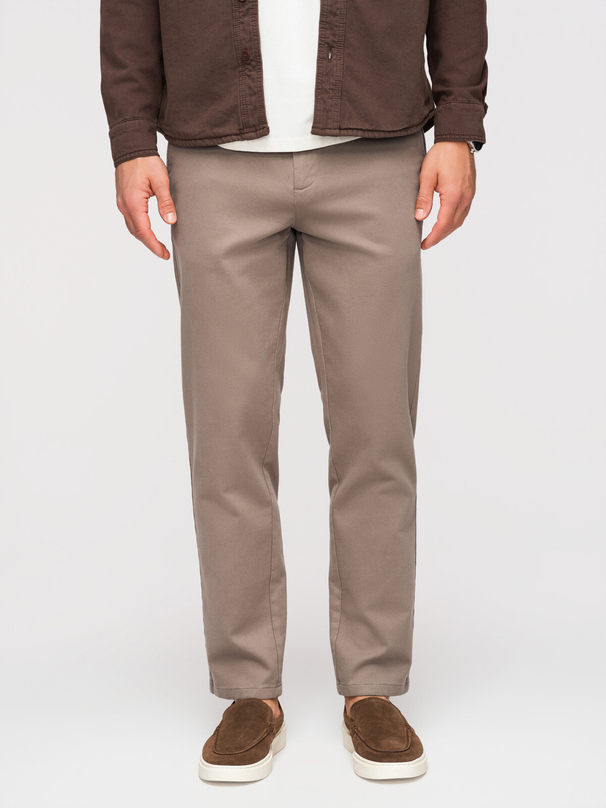 Ombre pánské SLIM FIT chino kalhoty - šedé