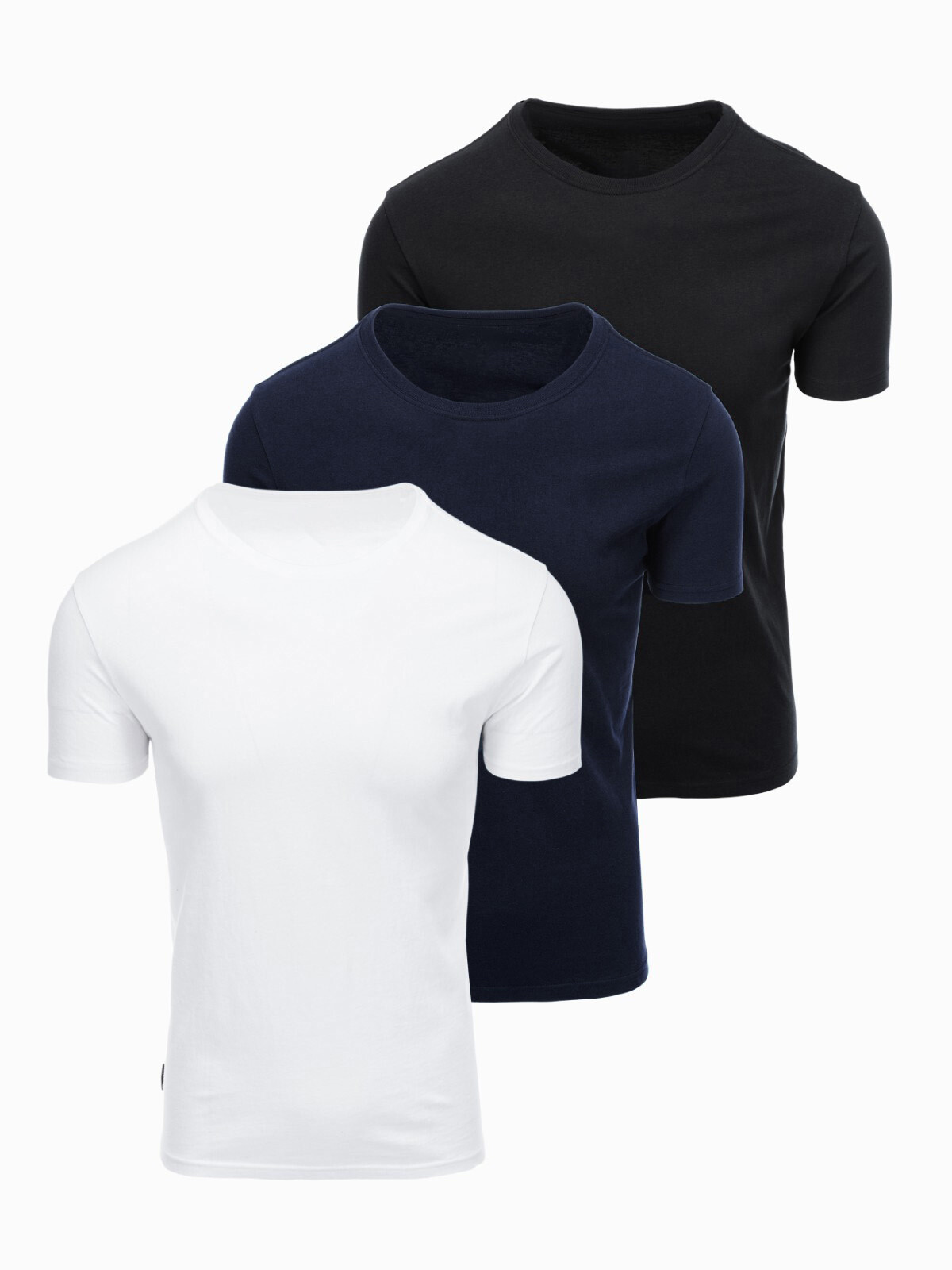 Sada pánských triček Ombre BASIC - černá/bílá/modrá