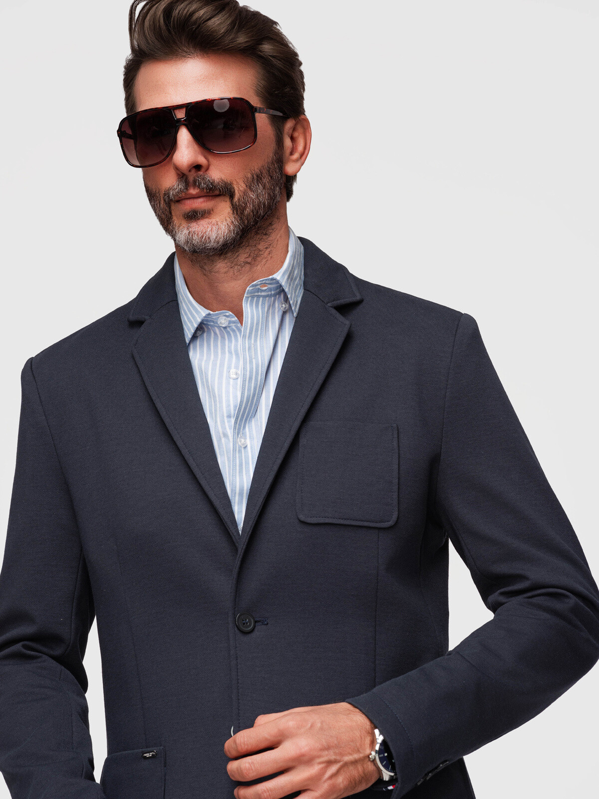 Pánské slim fit sako s jemnou texturou