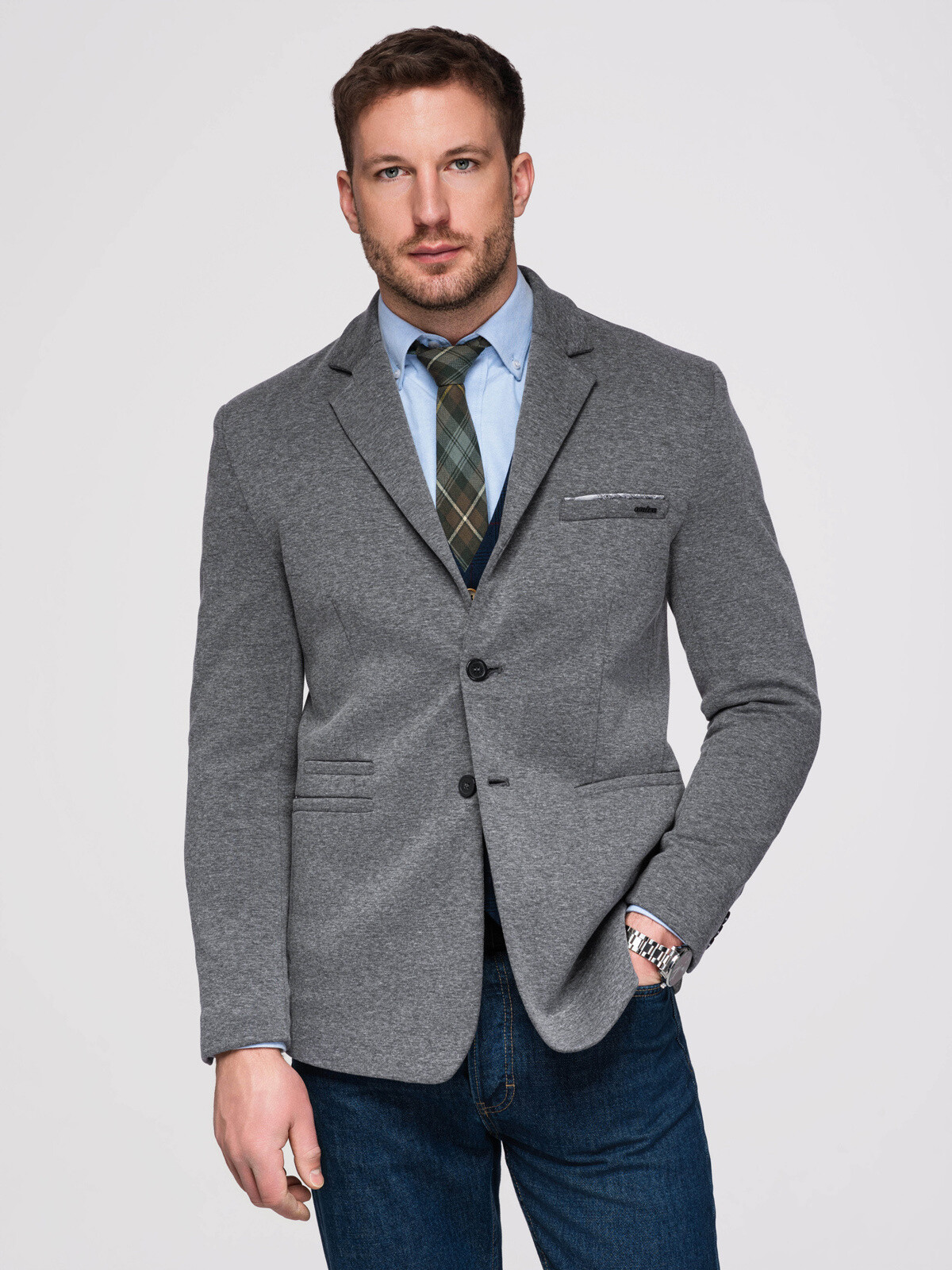Pánské pletené sako Ombre Slim Fit
