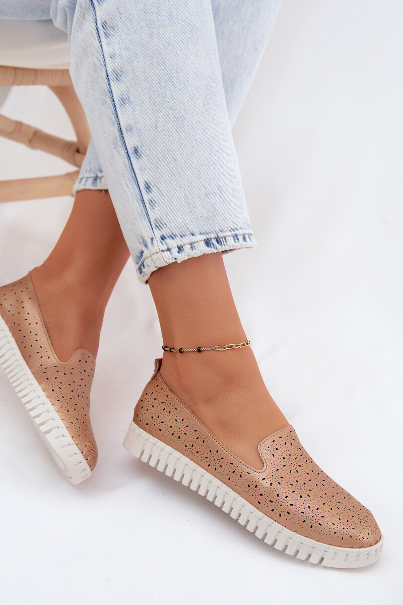 Dámská perforovaná slip-on obuv Champagne