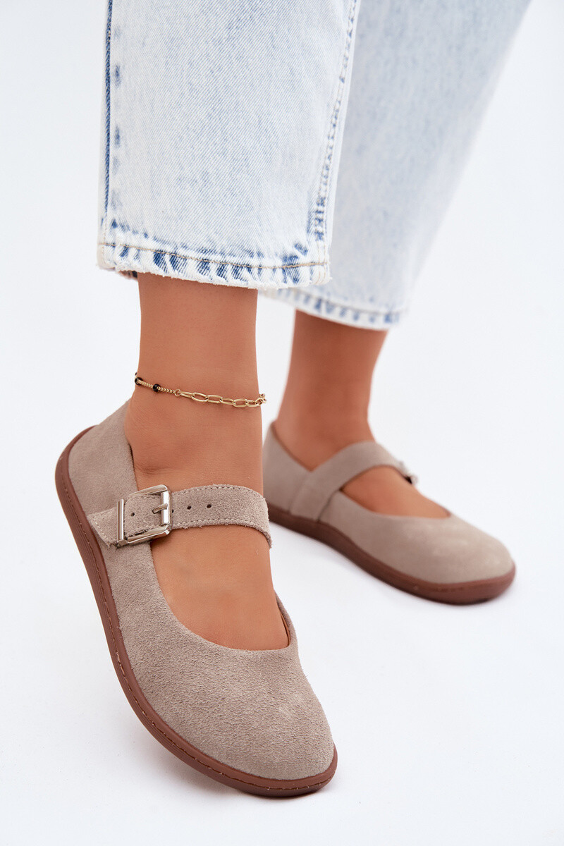 Dámské barefoot baleríny ze semiše