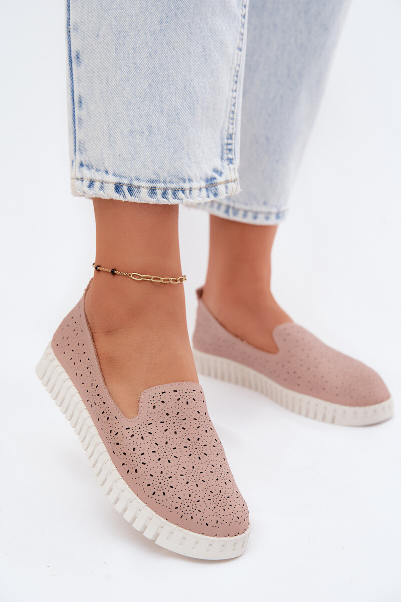 Dámské slip-on boty prachově růžové