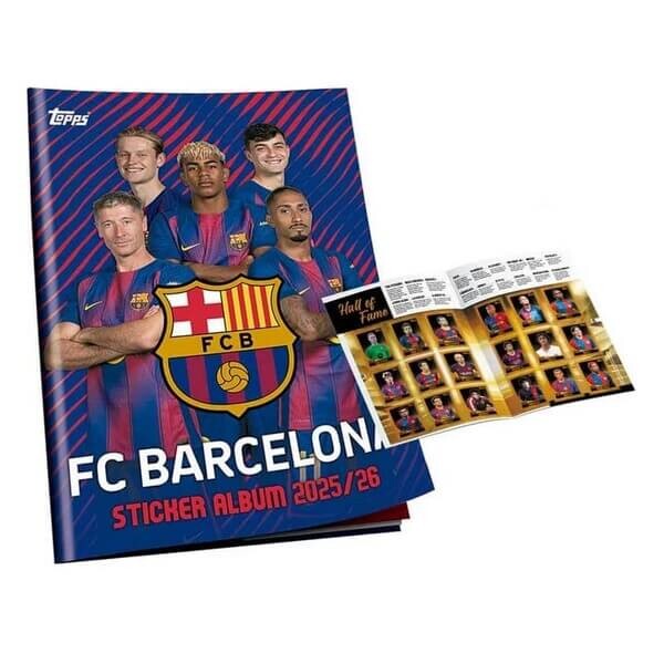 Fotbalové samolepky a Album Topps Barcelona 2025/2026