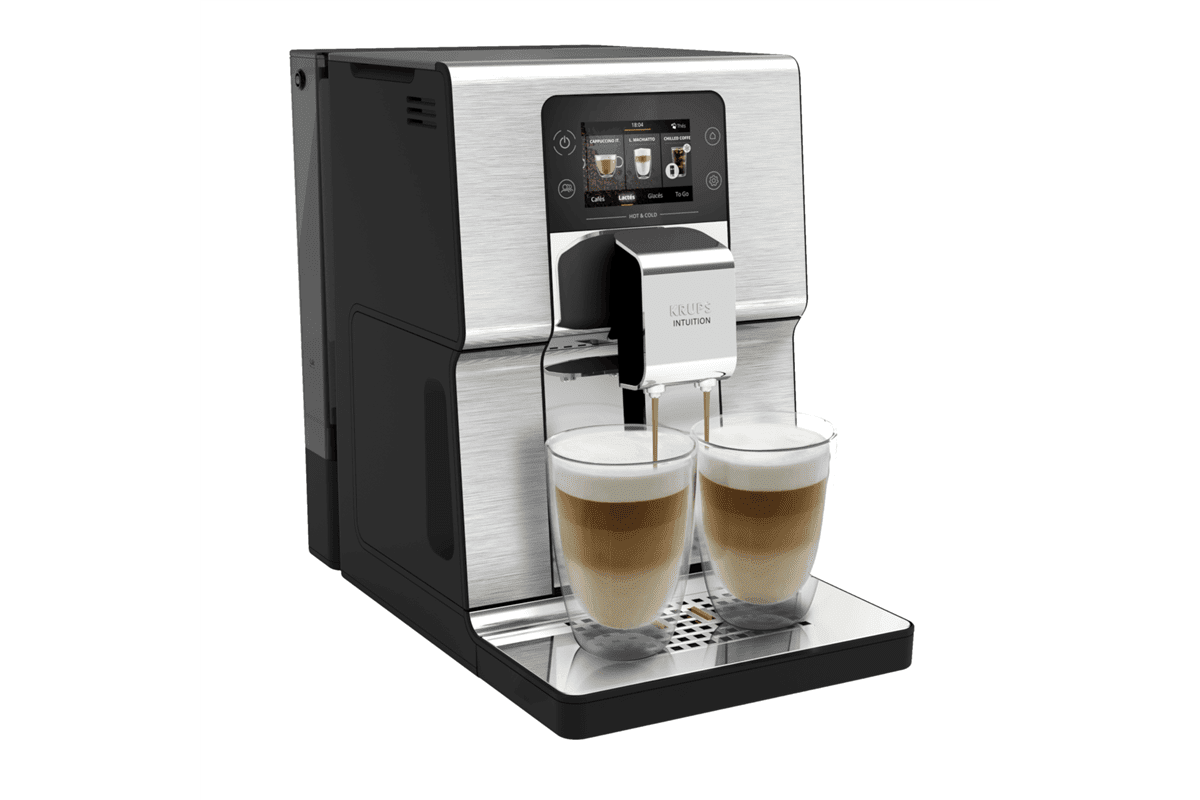 Automatický kávovar KRUPS Intuition Experience Hot&Cold EA879EE0 Stříbrný