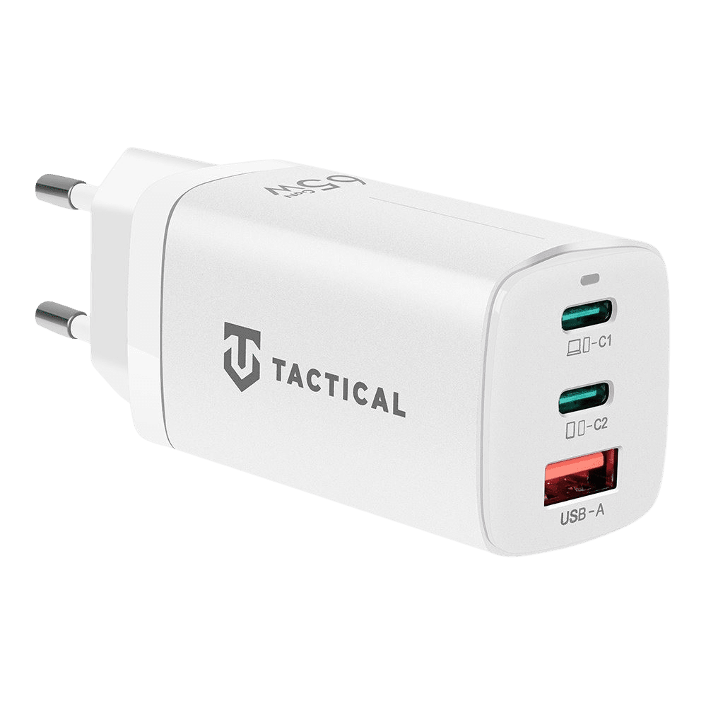 Adaptér Tactical FlashBang 2.0 GaN 65W bílý
