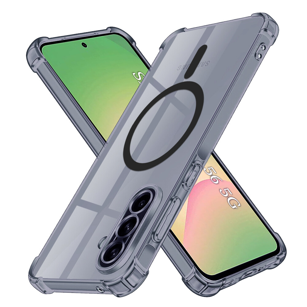 Techsuit Shockproof průhledný silikon MagSafe Samsung Galaxy A56 5G kouřově černý