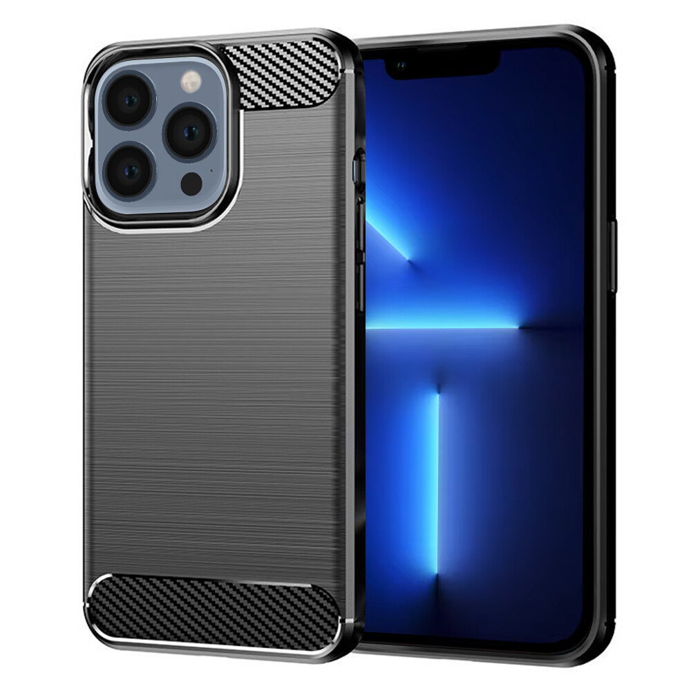 Techsuit Carbon Silicone pro iPhone 13 Pro Max Černá