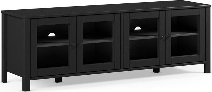 Černý TV stolek z borovicového dřeva 150x50x40 cm Alessandra – Marckeric