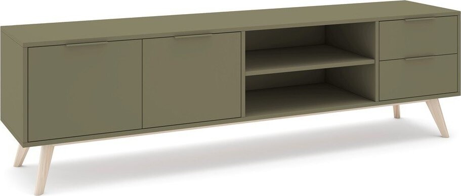 Zelený matný TV stolek 180x53x40 cm Campus – Marckeric