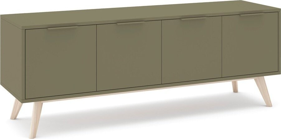 Zelený matný TV stolek 140x53x40 cm Campus – Marckeric