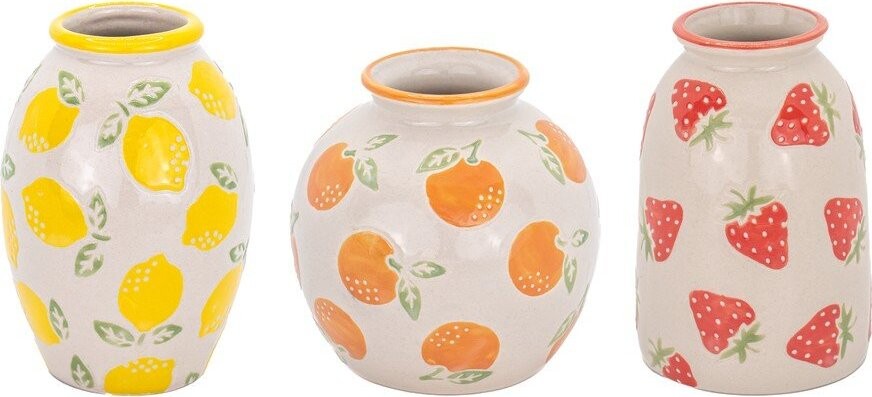 Vázy v sadě 3 ks z kameniny (výška 9,5 cm) Fruit – Sass & Belle