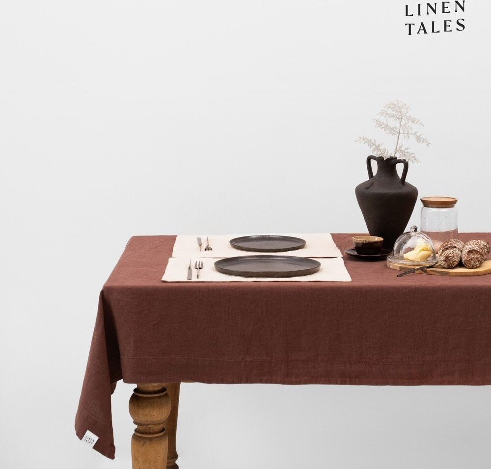 Lněný ubrus 140x200 cm Chocolate – Linen Tales