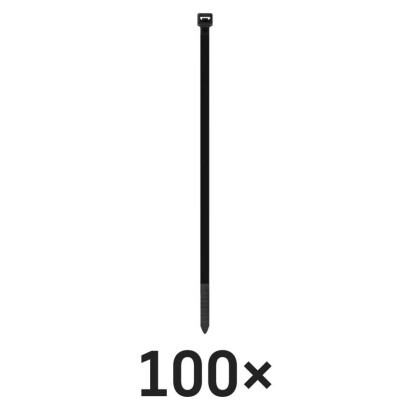 Stahovací páska 300×3,5 mm, černá, 100 ks
