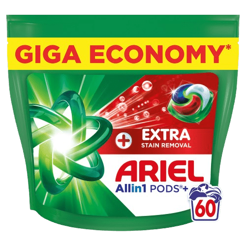 ARIEL Allin1 PODS +, Extra stain removal, kapsle na praní 60 ks