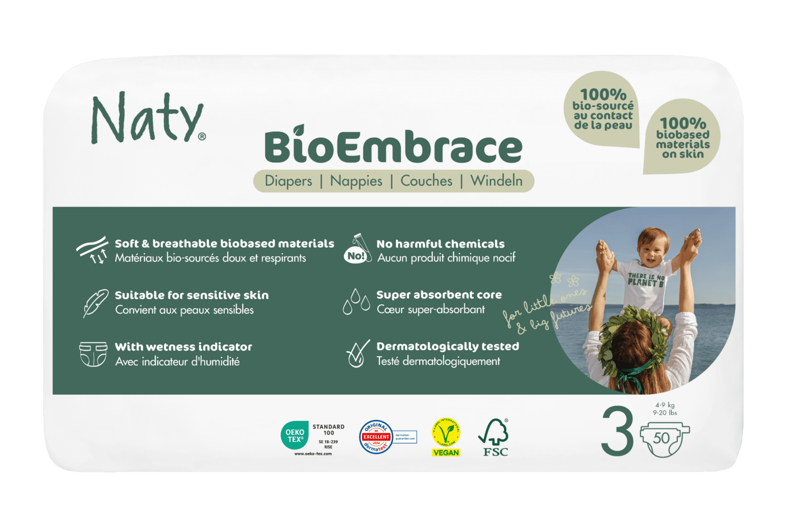 NATY Plenky midi 4-9 kg - Economy pack 50 ks
