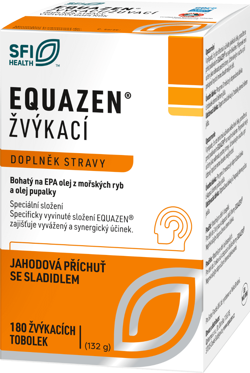 EQUAZEN jahodová příchuť žvýkací tobolky 180 ks