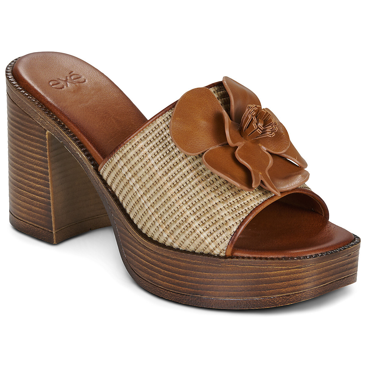 Exé Shoes  595 CECILIA-RAFFIA-BEIGE-TAN  Hnědá