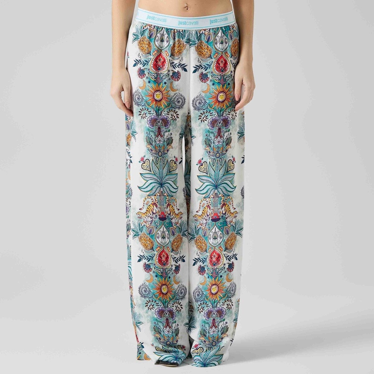 Roberto Cavalli  80PAA120PANTALONELARGOFANTASIATROPICALE  ruznobarevne
