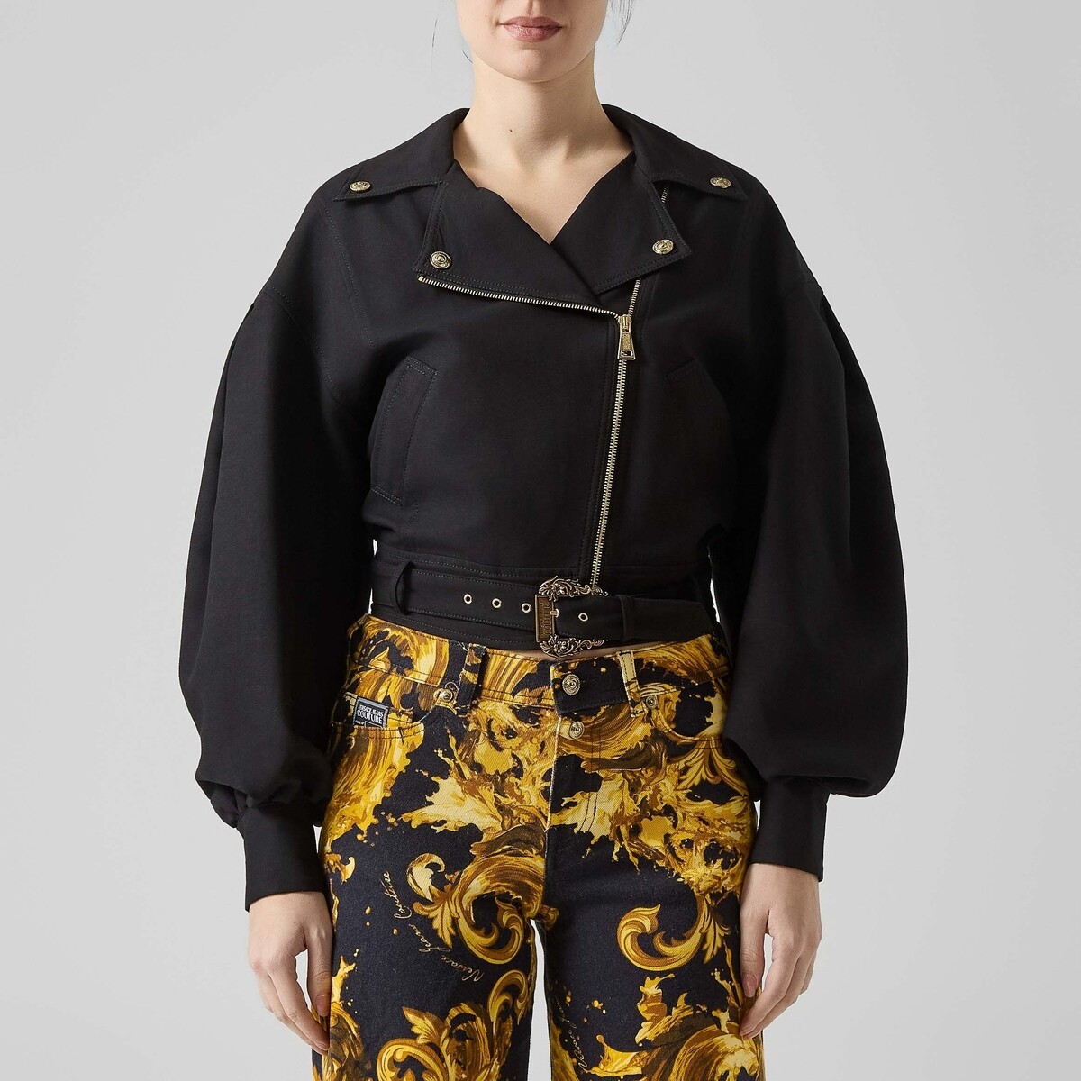 Versace Jeans Couture  80HAS410GIACCHETTOCINTURANEROESTAMPABAROCCO  Černá