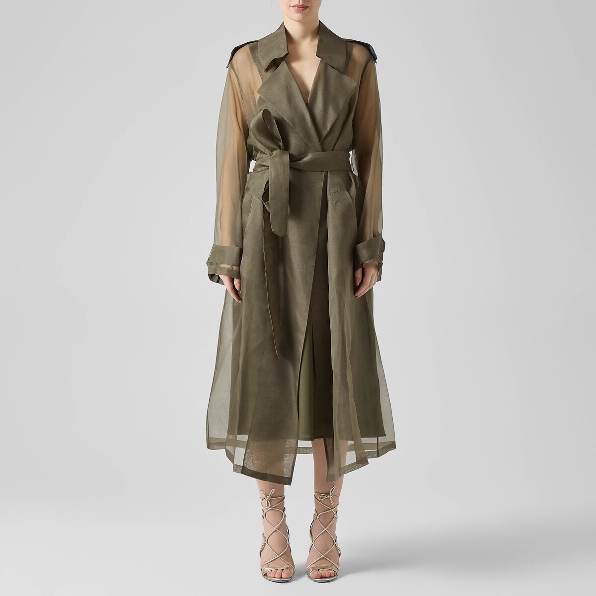 Federica Tosi  40103-409TRENCHINORGANZAVERDEMILITARE  Zelená