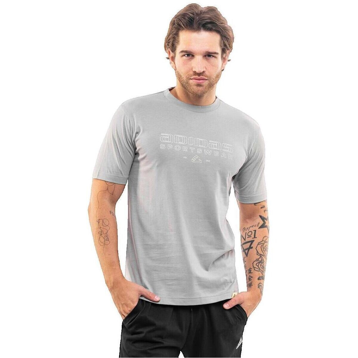 adidas  T-shirt  Tech Linear Graphic  Šedá