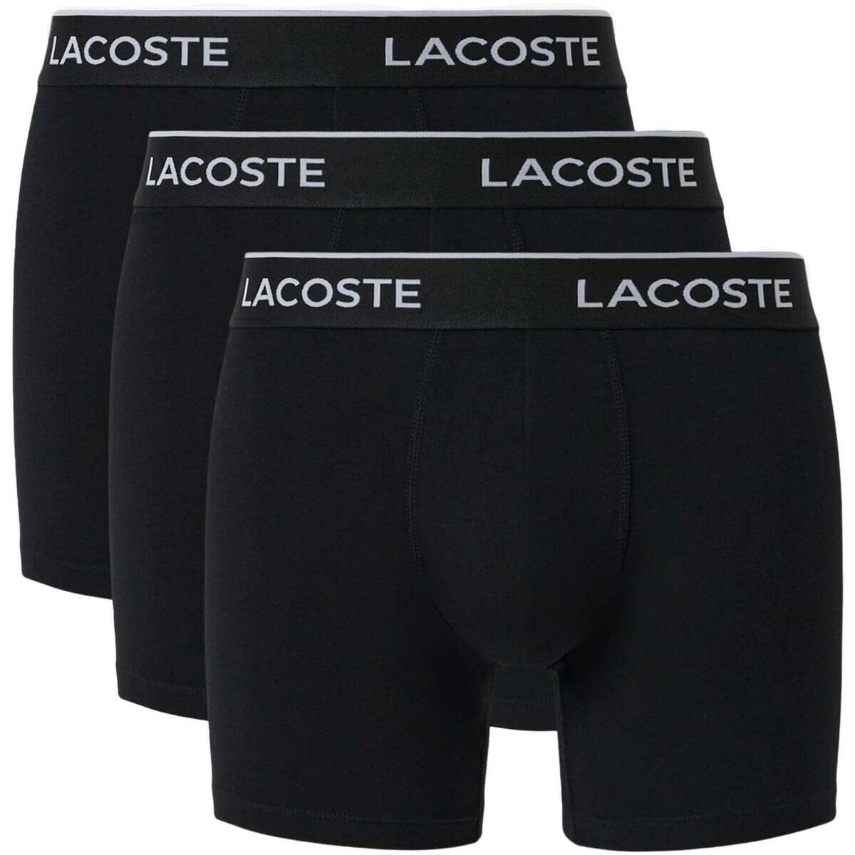 Lacoste  3 Pack Cotton Stretch Boxer Briefs Black  Černá